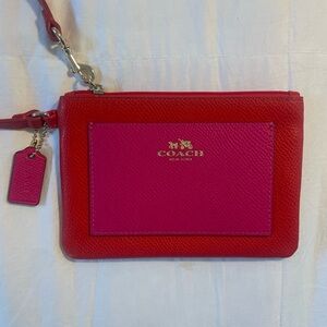 Red and Pink Coach Wristlet